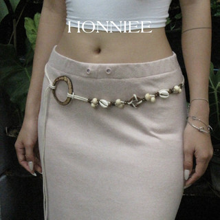  Thắc lưng nữ Honniee - Thắc lưng nữ dây thừng phong cách Bohemian freesize khoá cài bằng gáo dừa nữ tính 