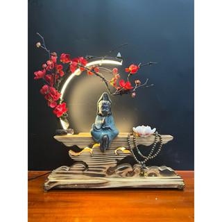 Tượng phật thích ca gốm tử sa 18 cm