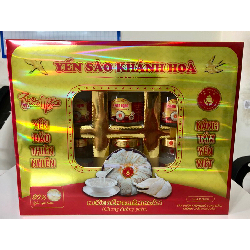 ( Hoả Tốc HCM ) Nước Yến Sào 20% Hộp Quà Tặng (Hũ 70ml x 6) Kèm Túi Xách - Tăng Cường Sức Khỏe, Bồi Bổ Cơ Thể