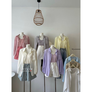 Set áo sơ mi + 2 dây trơn