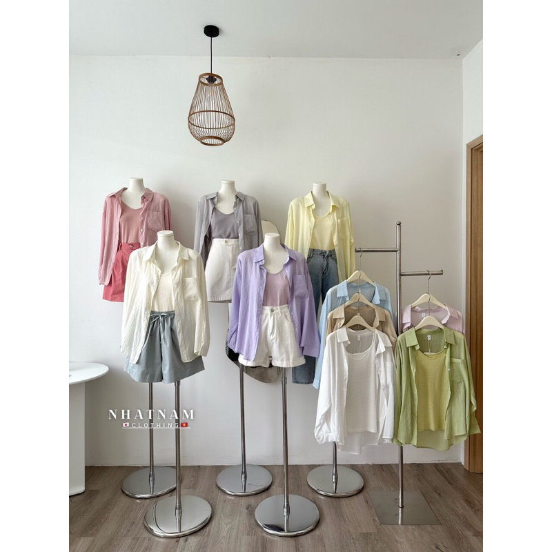 Set áo sơ mi + 2 dây trơn