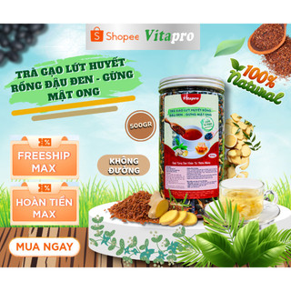 Trà Gạo Lứt Huyết rồng đậu đen - Gừng mật ong 100% nguyên liệu từ thiên nhiên