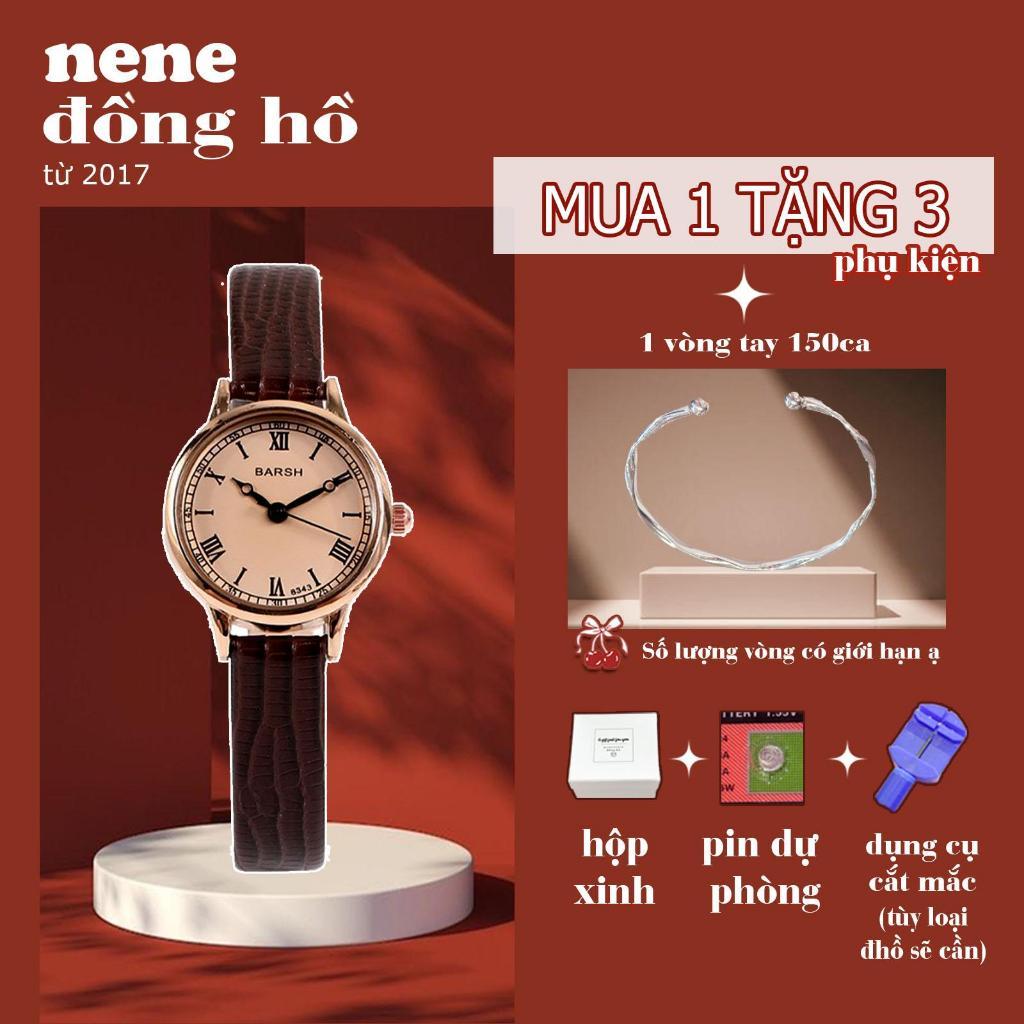 (tặng vòng) Đồng hồ nữ BARS TRÒN dây pu thời trang phù hợp nữ tay nhỏ đág yêu cute [TẶNG VÒNG]