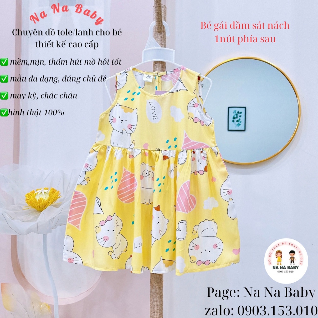 đầm sát nách tole/lanh 1nút sau lưng 👗