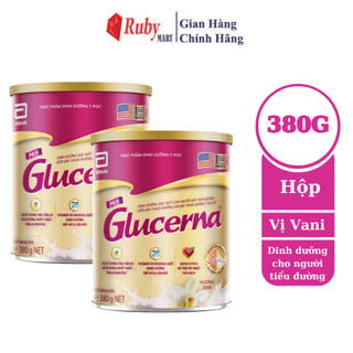 Combo 2 lon Sữa bột dành cho người bị tiểu đường Glucerna Abbott 380g Hương Vani
