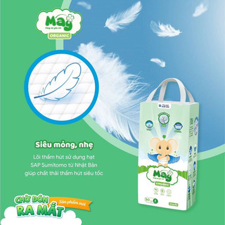 Tã Bỉm Dán, Bỉm Quần MÂY Organic Việt Nam - Bỉm quần chống hăm siêu mỏng, đai chun mềm thấm hút cho bé