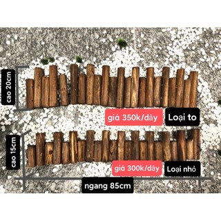 Hàng rào gỗ trang trí sân vườn cây tròn gỗ tự nhiên nối sẵn