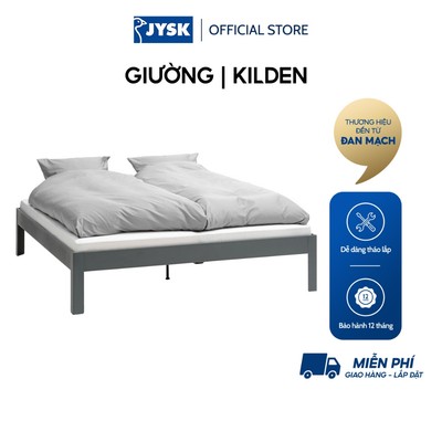 Giường | JYSK Kilden | thép | xám đậm | R90/R180xD200cm