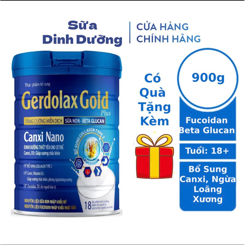 Sữa canxi Gerdolax Gold Canxi Nano 900g, Sữa canxi cho người già, Sữa canxi cho người lớn, Sữa xương khớp