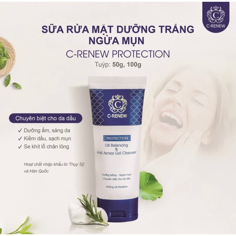 Gel Rửa Mặt Chuyên Biệt Cho Da Dầu Mụn C-RENEW