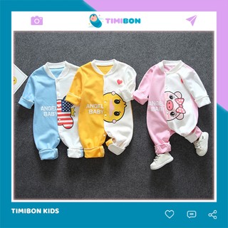 [ Tặng Kèm Mũ ] Quần Áo Trẻ Em Sơ Sinh, Bộ Body Hình Thú Dài Tay Cho Bé Trai Bé Gái Chất Cotton - [BDD13]