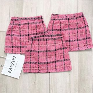 Chân váy dạ tex hồng kẻ đen vvn121909