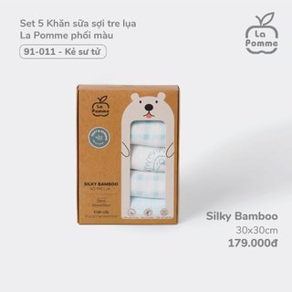 Set 5 Khăn sữa lụa LA Pomme sợi tre cao cấp ( 30x30cm)