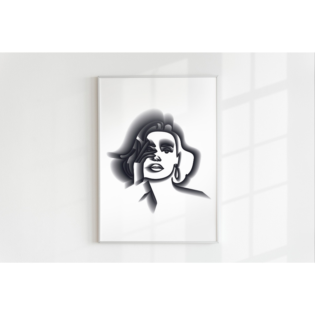 Tranh Woman ifiArt A4 A5 digital & vẽ tay sắc sảo. Trang trí tường, để bàn (no frame)