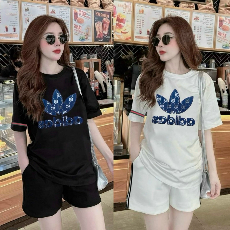 SÉT SHORT COTTON THÊU LO GO CAO CẤP