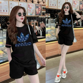 SÉT SHORT COTTON THÊU LO GO CAO CẤP
