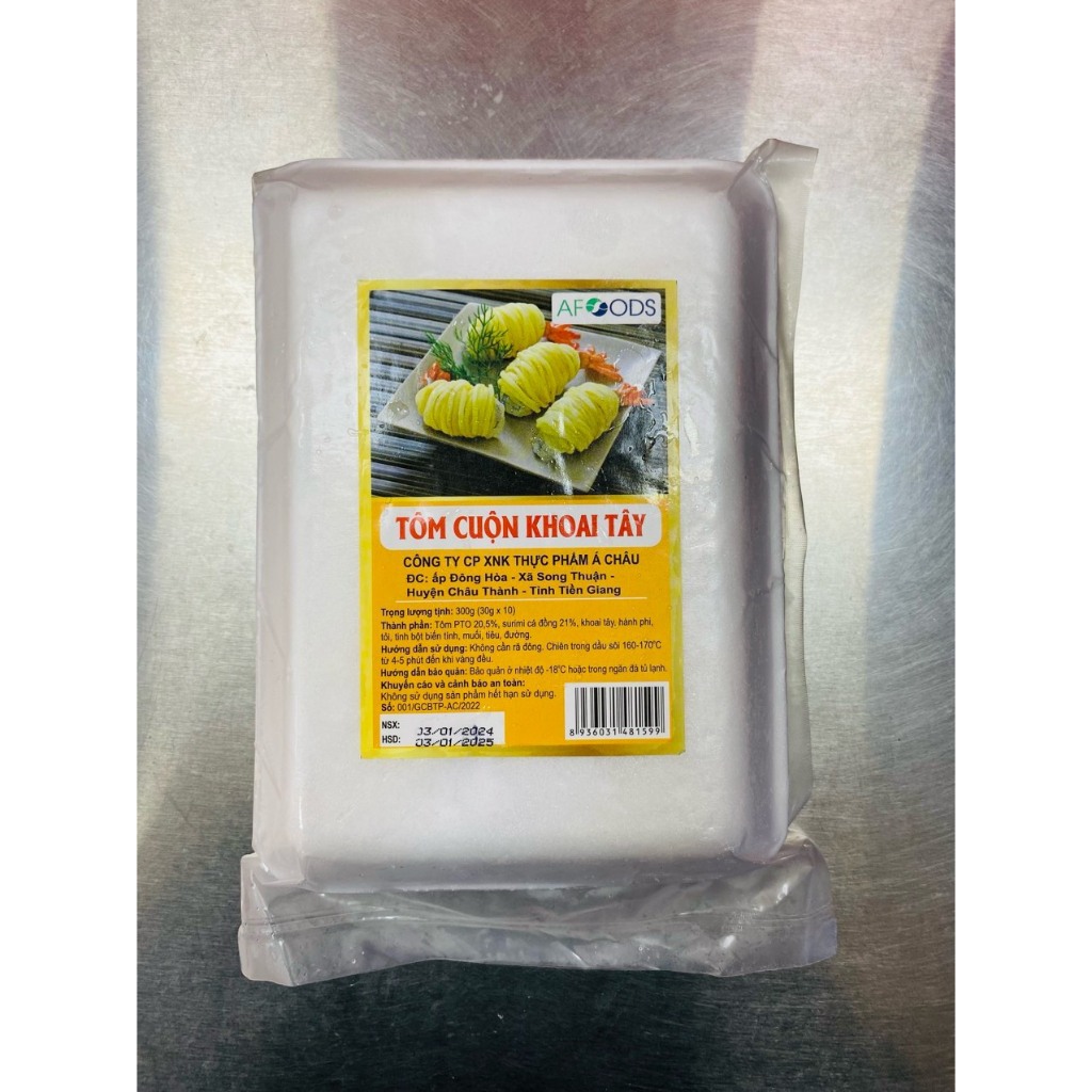 Tôm cuộn khoai tây chiên 300gr (10 cuốn/khay) Công ty TP Xuất Khẩu Á Châu [HN giao hàng hoả tốc] - Ảnh 2