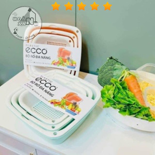 Bộ rổ nhựa 6 món kèm chậu ecoco - combo 6 rổ nhựa kèm chậu việt nhật cao cấp