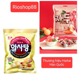 Kẹo mận đào Haitai 130g, kẹo đậu phộng 126 g, bánh kẹo Hàn Quốc Haitai