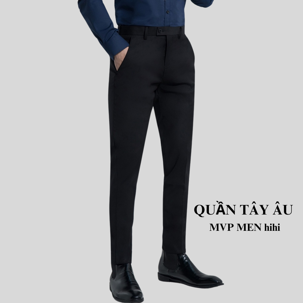 Quần dài tây âu Nam  cao cấp ống ôm chất dày co giãn full team mạc, quần tây đi học MVP