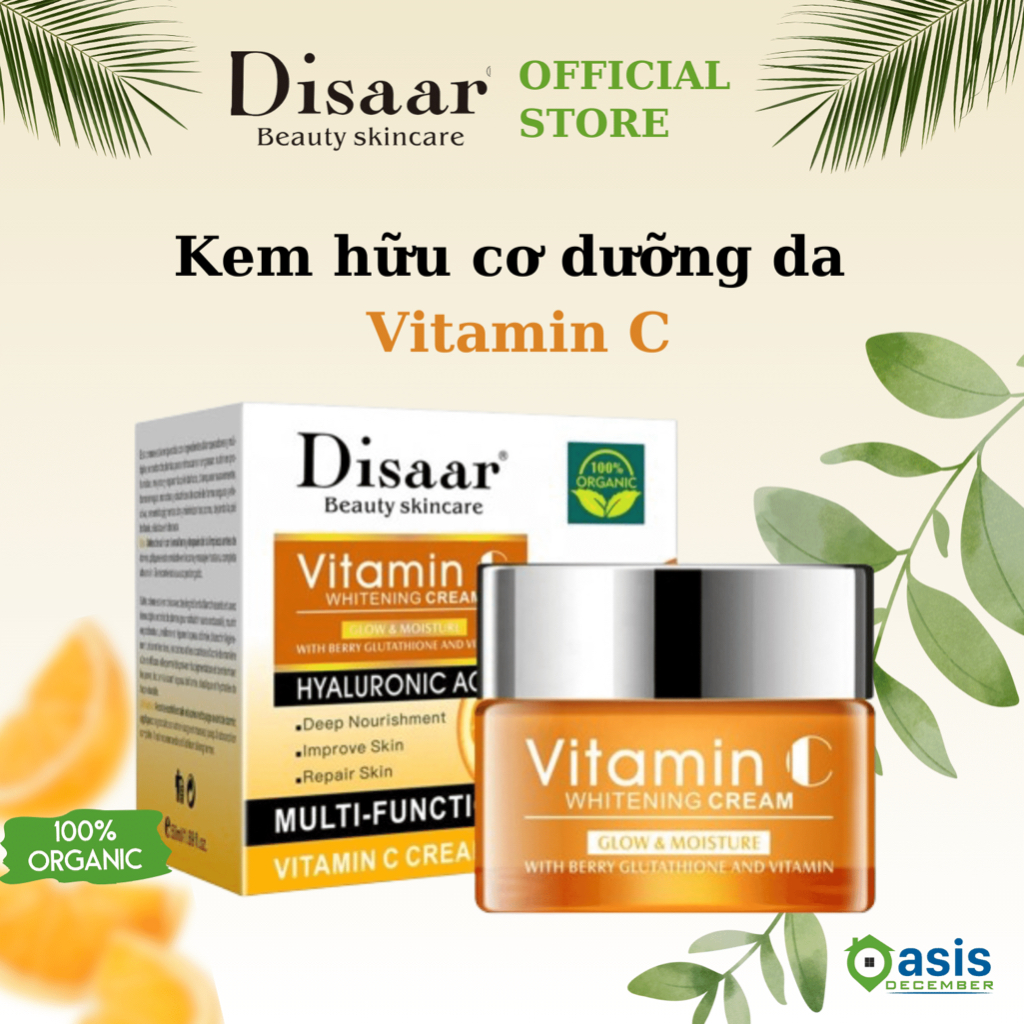 Disaar Kem dưỡng ẩm da mặt Vitamin C Whitening Cream giúp da trắng sáng, mờ thâm sạm