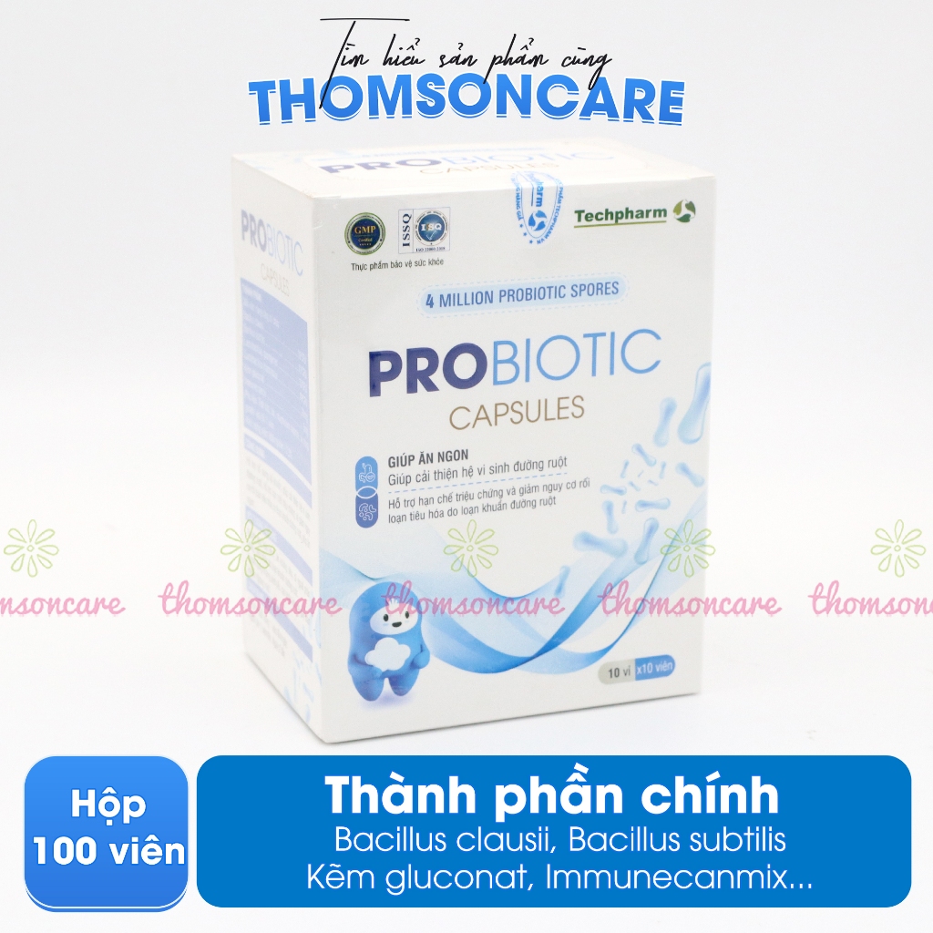Combo giúp ăn ngon, hỗ trợ tăng cân Men tiêu hóa Probiotic Capsules và 19B đỏ Sano, dùng tốt cho người gầy - Thomsoncare