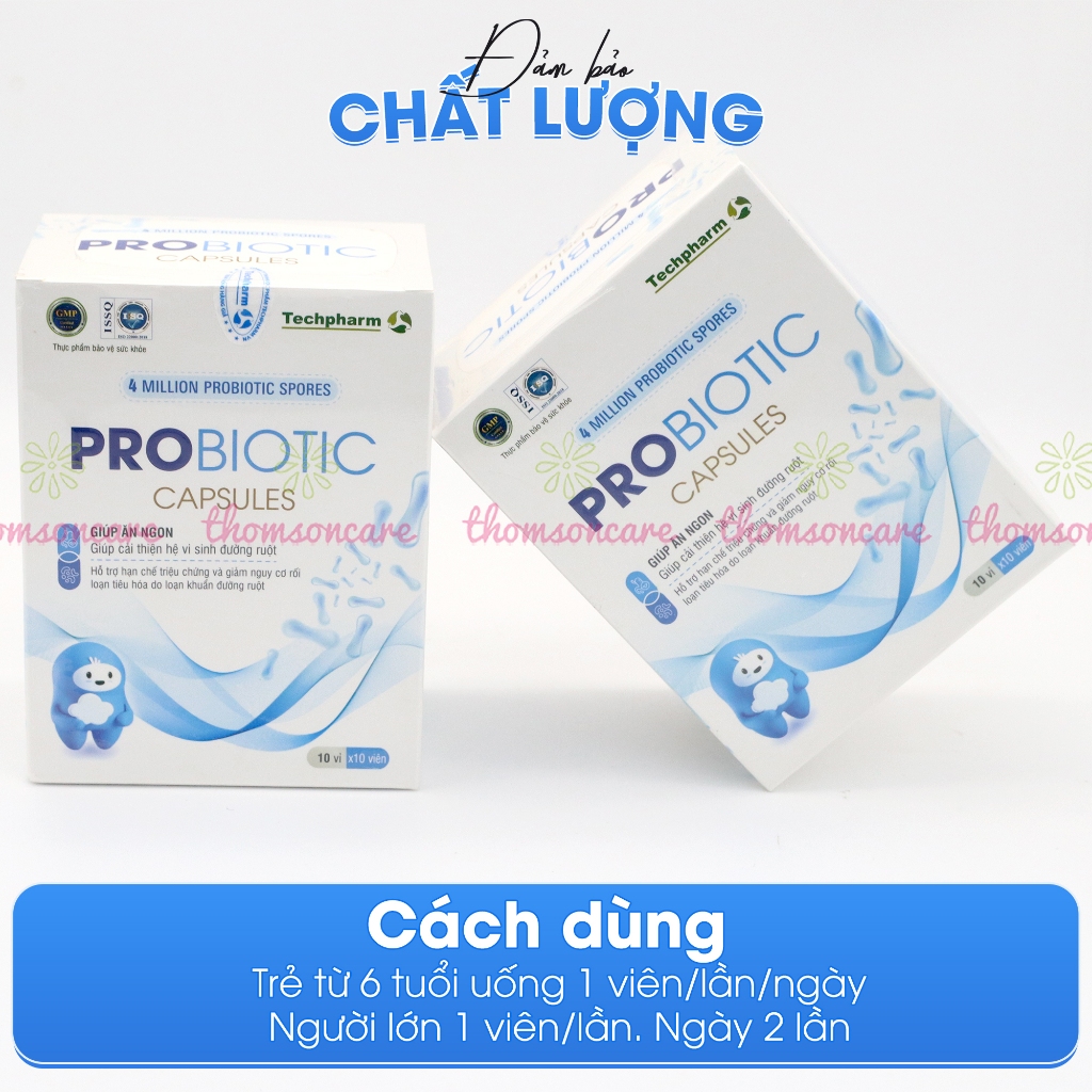 Combo giúp ăn ngon, hỗ trợ tăng cân Men tiêu hóa Probiotic Capsules và 19B đỏ Sano, dùng tốt cho người gầy - Thomsoncare