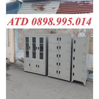 Tủ hồ sơ kính, tủ locker sắt có khóa nhiều ngăn - tủ sắt đựng hồ sơ tài liệu văn đồ nhân viên công ty trường học giá rẻ