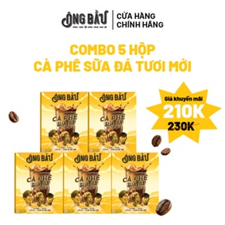 COMBO 5 HỘP CÀ PHÊ SỮA ĐÁ HÒA TAN ÔNG BẦU