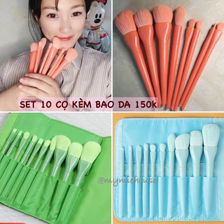 Set cọ makeup kèm bao da ( 10 cây )