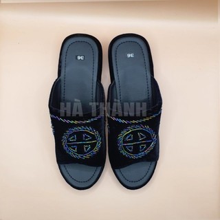 Dép nhung kết cườm hở ngón cho bà mẹ kết chữ thọ đủ màu size