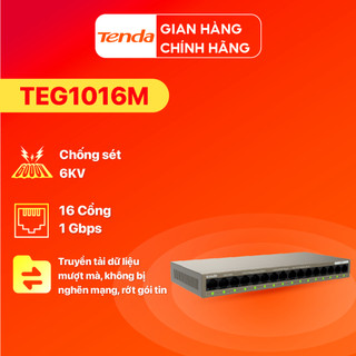 Bộ chia mạng switch để bàn tenda teg1016m 16 cổng ethernet 1000mbps - hàng chính hãng