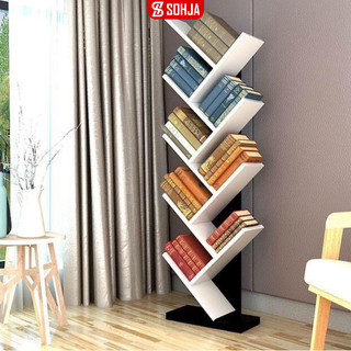 Kệ sách gỗ để sàn hình cây 9 tầng gỗ MDF phủ melamin thương hiệu Sohja - GP03