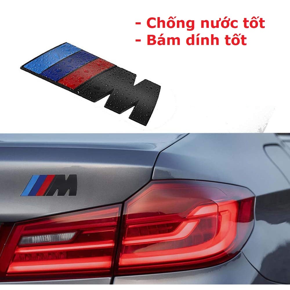 Tem Decal Dán Xe BMW Logo Kim Loại Trang Trí Lưới Tản Nhiệt Cho Xe Hơi BMW M Power Sport E90 M3 M5 M