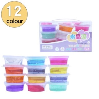 Bộ 12 lọ slime slam nhiều màu sắc, Set 12 lọ slime tạo hình cho bé