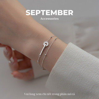 Vòng tay, lắc tay nữ mạ bạc s925 kiểu dáng 2 lớp phong cách hàn quốc - september accessories