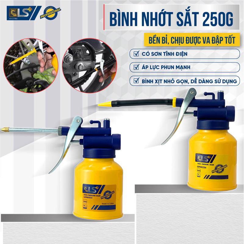 Bình bơm nhớt sắt 250gr,bình tra dầu nhớt