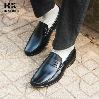 Giày tây nam da bò thật 100% siêu siêu nhẹ - hàng chính hãng HK.STORE - kiểu dáng trẻ chung và lịch thiệp sang xịn.