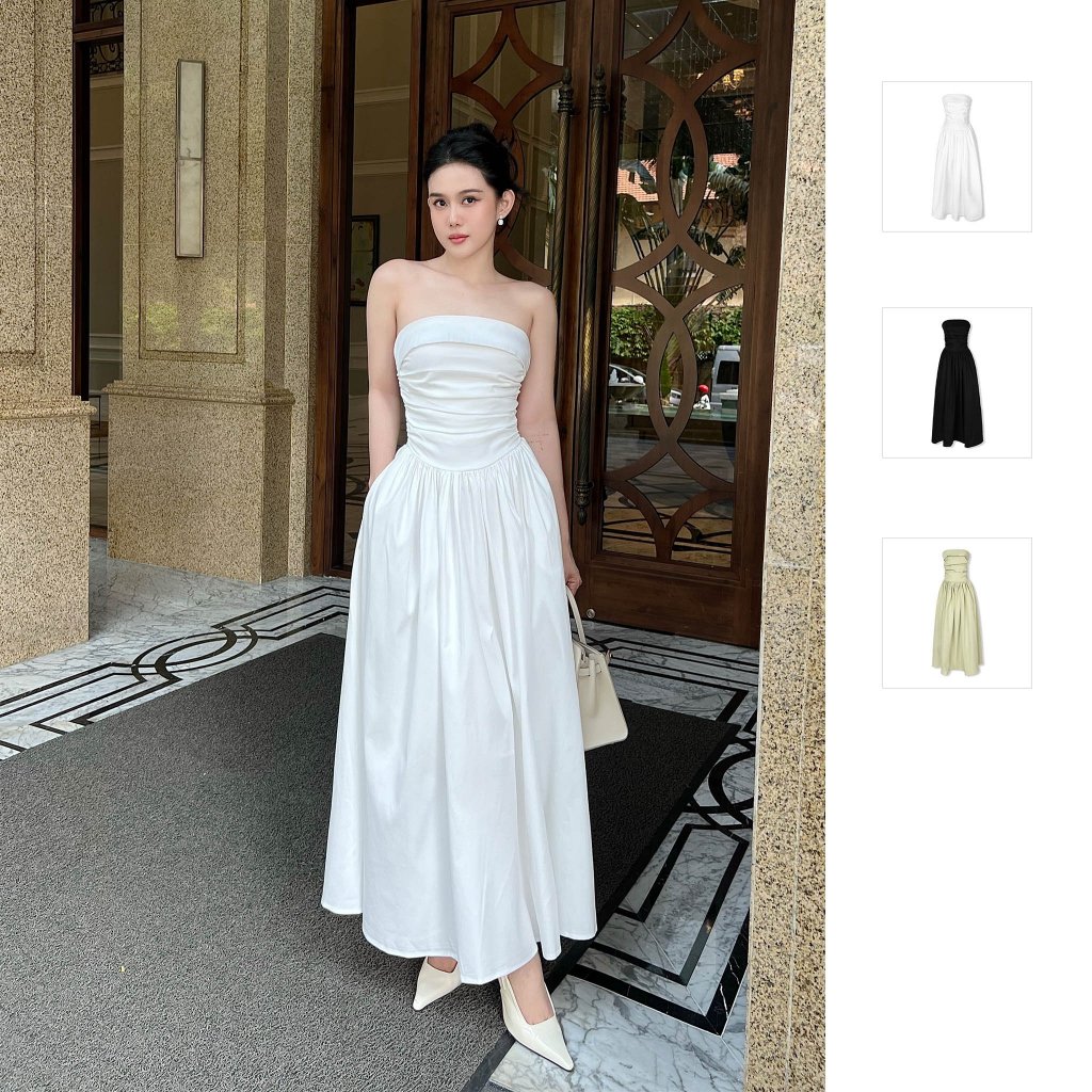 Đầm Dài Nữ Spag Layers Gown, Chât Vải Kaki Thun Thoải Mái, WDD053, SOMEHOW