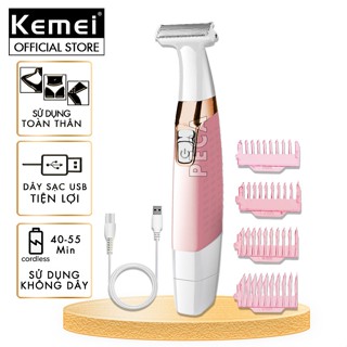 Máy tẩy lông Kemei KM-1900 chuyên dùng cạo lông toàn thân, bikini sử dụng pin sạc tiện lợi