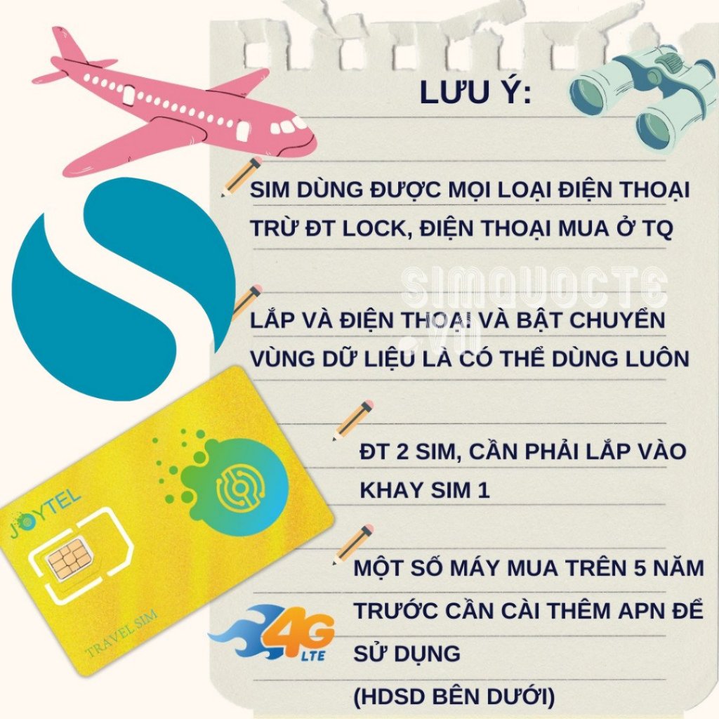 Sim du lịch Đài Loan Nhật Bản Hàn Quốc tốc độ cao 4G 5G tuỳ chọn 10/15/20/30 ngày HÃNG JOYTEL