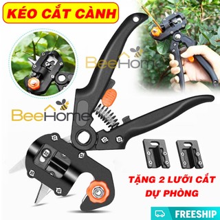 Kéo ghép cành, chiết cành, ghép cành, tỉa cành cây chuyên dụng- tặng kèm 2 lưỡi cắt và trụ đỡ