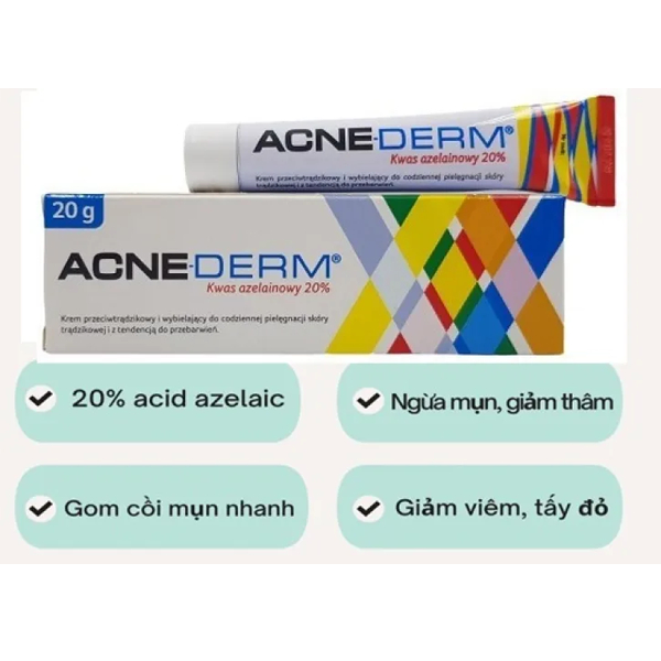 Kem giảm mụn Acne Derm, làm trắng da, mờ thâm 20g