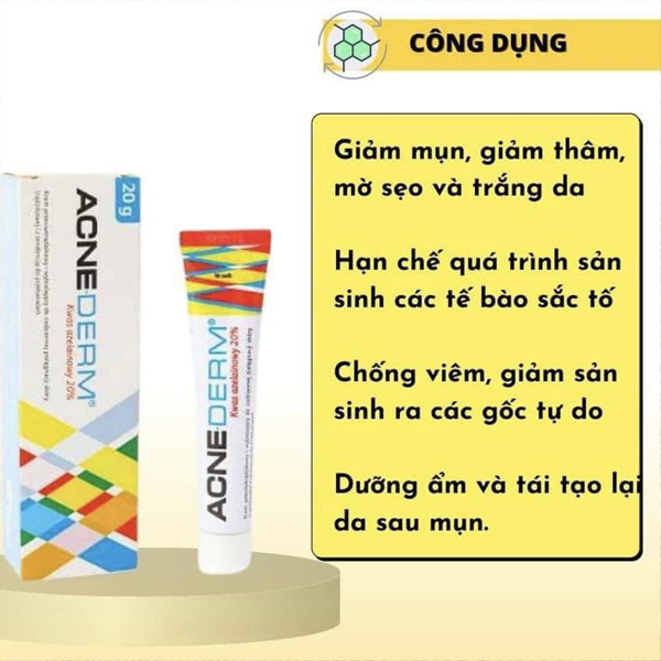 Kem giảm mụn Acne Derm, làm trắng da, mờ thâm 20g