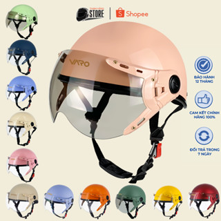 Mũ Bảo Hiểm Nửa Đầu VARO Chính Hãng Cao Cấp Kính Chống Chói Chống Tia Uv