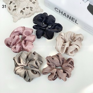 Cột tóc, cột scrunchies trơn lụa hàn quốc esis accessories