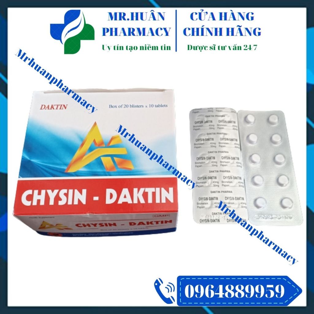 Alpha Chysin Daktin - Hỗ trợ làm giảm sưng, phù nề do viêm, do chấn thương phần mềm
