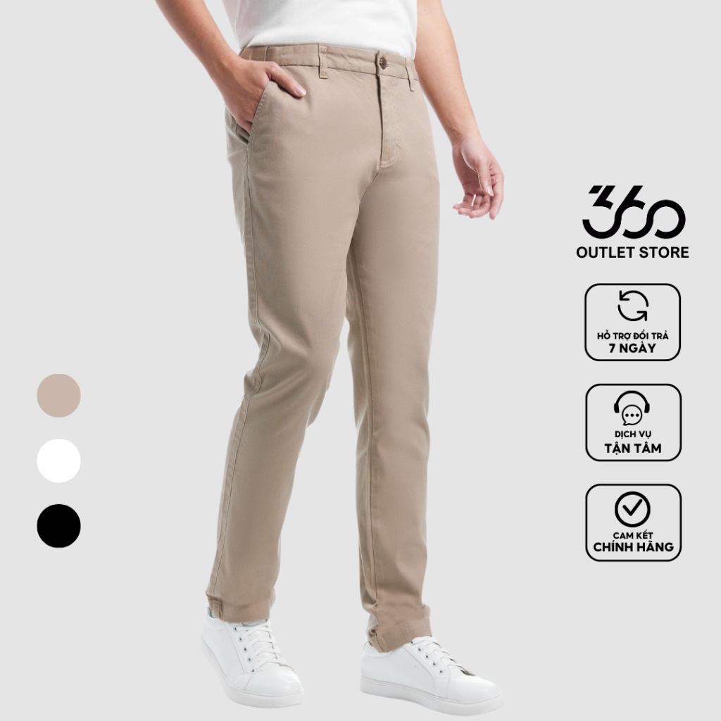 Quần kaki nam form slim thương hiệu 360 Boutique chất liệu cotton cao cấp - QKLTK404