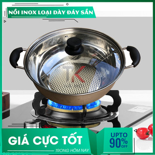 Nồi lẩu nắp kính 28cm inox 304 chống rỉ sét - Gía tốt nhất - Bảo hành 1-1