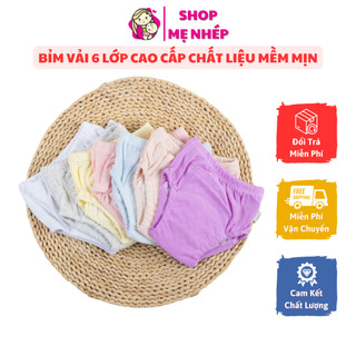 Bỉm vải 6 lớp cao cấp chất liệu vải mềm mịn, thoáng mát dành cho các bé từ 4-18kg